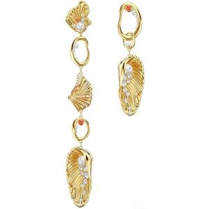 Swarovski Gold and White Shell Earrings